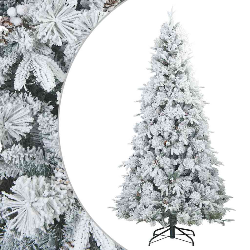 Afbeelding laden in galerijviewer, Vidaxl kunst kerstboom met geveerde takken, sneeuw bedekt wit 240 cm
