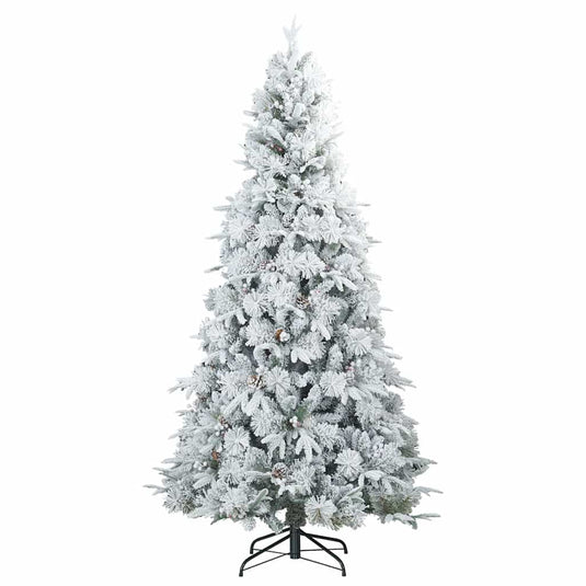 Vidaxl kunst kerstboom met geveerde takken, sneeuw bedekt wit 240 cm