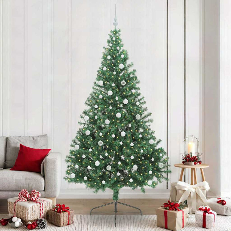 Afbeelding laden in galerijviewer, Vidaxl kunstmatig voorverlicht kerstboom met 300 led groen 240 cm pvc
