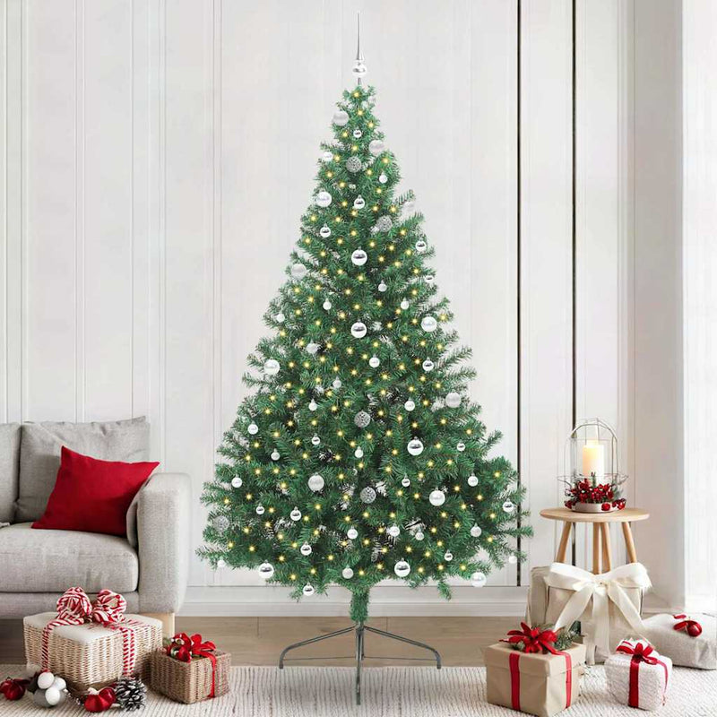 Afbeelding laden in galerijviewer, Vidaxl kunstmatig voorverlicht kerstboom met 300 led groen 240 cm pvc

