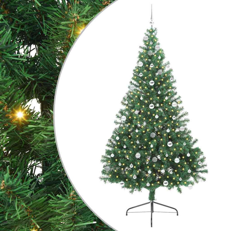 Afbeelding laden in galerijviewer, Vidaxl kunstmatig voorverlicht kerstboom met 300 led groen 240 cm pvc
