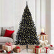 Vidaxl kunstmatig voorverlicht kerstboom met 300 led zwart 180 cm pvc