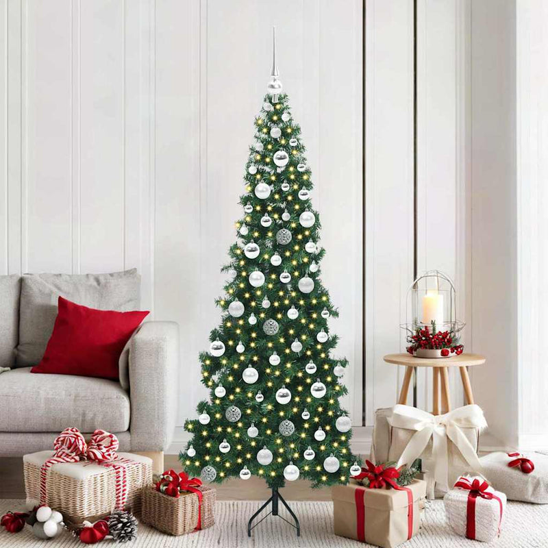 Afbeelding laden in galerijviewer, Vidaxl hoek kunstkerstboom met 300 led groen 180 cm pvc en metaal
