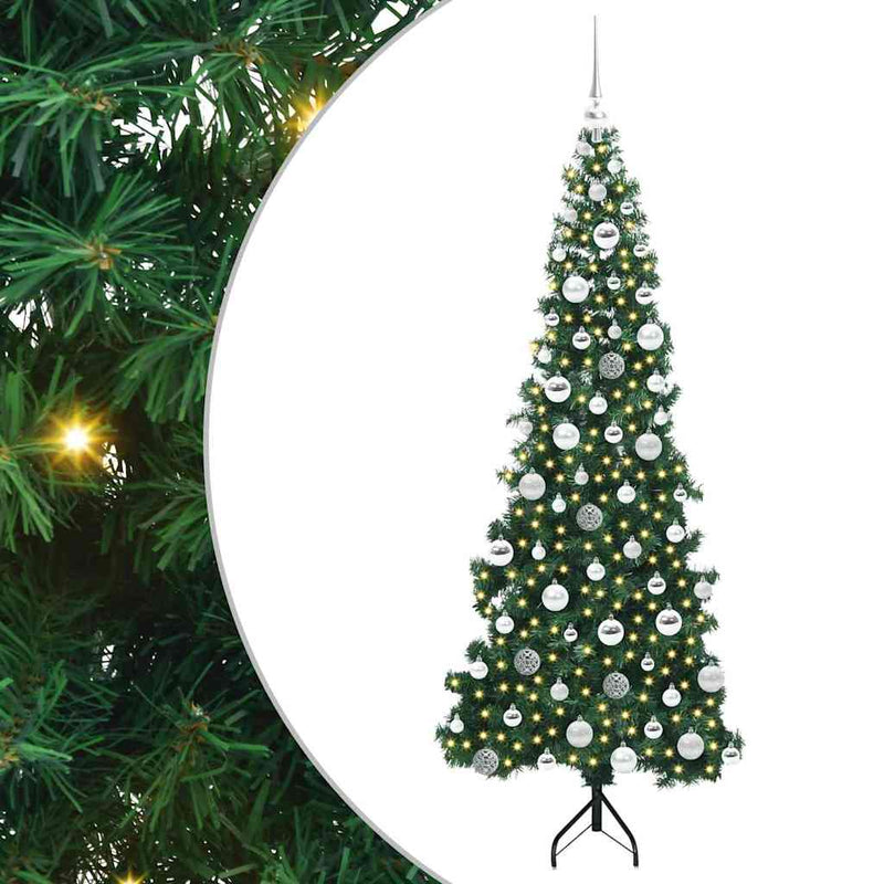 Afbeelding laden in galerijviewer, Vidaxl hoek kunstkerstboom met 300 led groen 180 cm pvc en metaal
