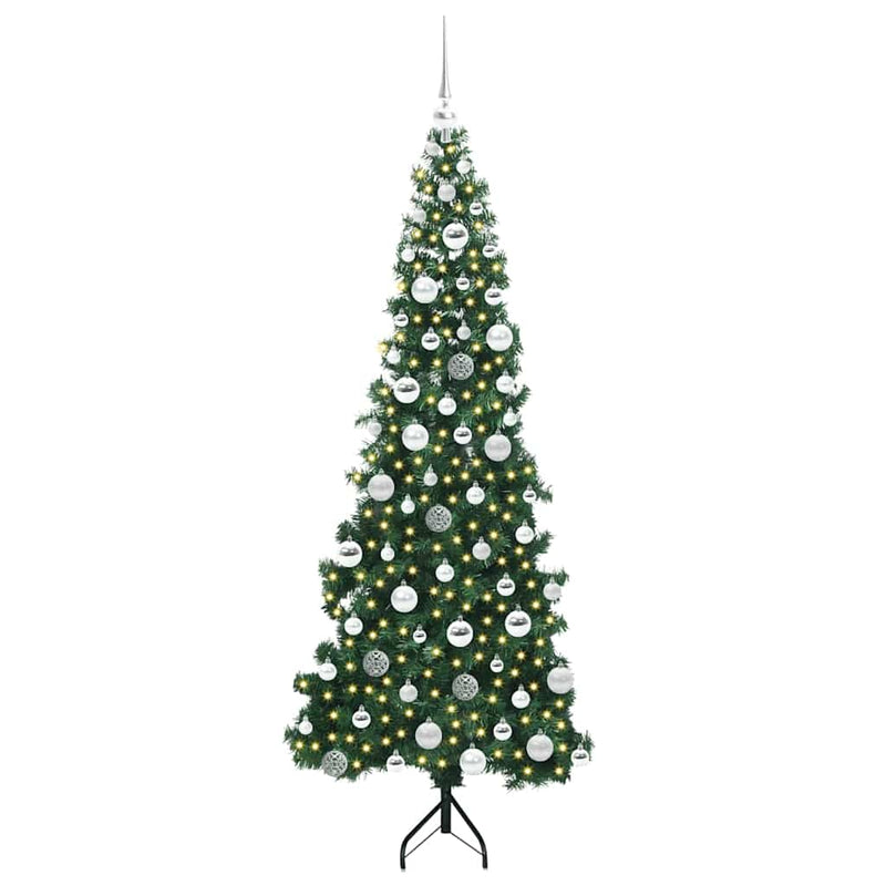 Afbeelding laden in galerijviewer, Vidaxl hoek kunstkerstboom met 300 led groen 180 cm pvc en metaal

