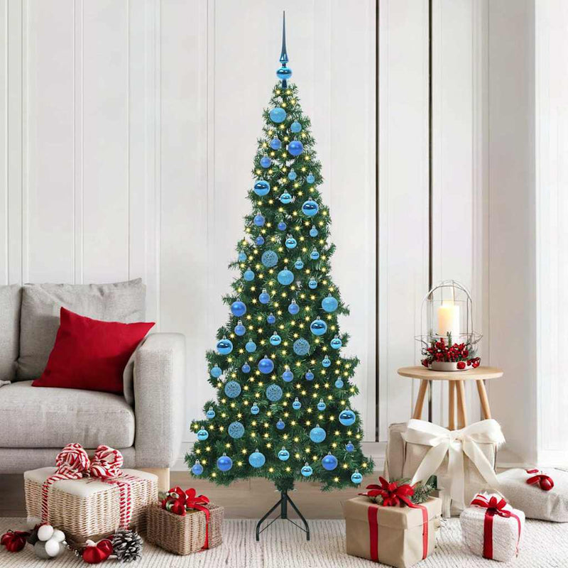 Afbeelding laden in galerijviewer, Vidaxl hoek kunstkerstboom met 300 led groen 180 cm pvc en metaal

