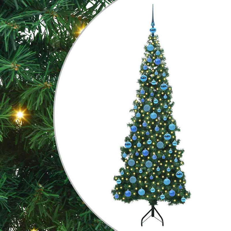 Afbeelding laden in galerijviewer, Vidaxl hoek kunstkerstboom met 300 led groen 180 cm pvc en metaal
