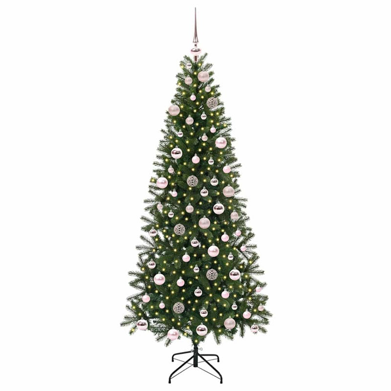 Afbeelding laden in galerijviewer, Vidaxl kunstkerstboom met 300 led met standaard groen 180 cm pe en pvc
