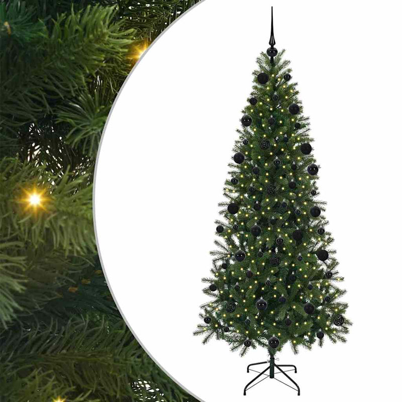 Afbeelding laden in galerijviewer, Vidaxl kunstkerstboom met 300 led met standaard groen 210 cm pe en pvc
