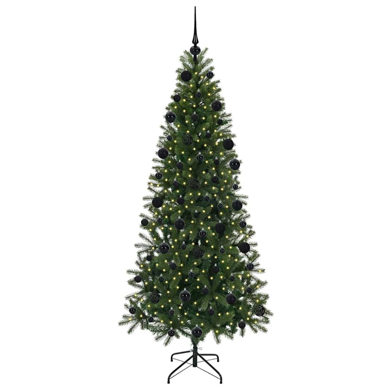 Afbeelding laden in galerijviewer, Vidaxl kunstkerstboom met 300 led met standaard groen 210 cm pe en pvc
