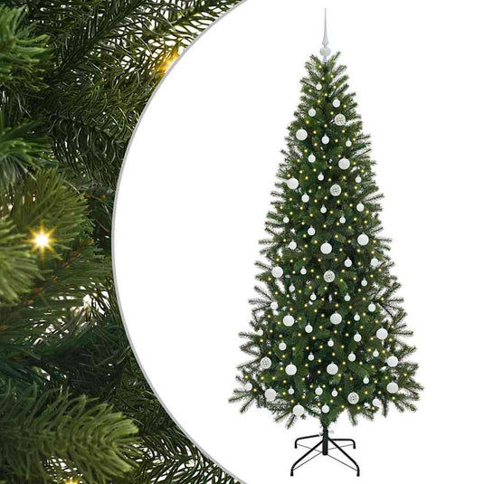 Vidaxl kunstkerstboom met 300 led met standaard groen 210 cm pe en pvc