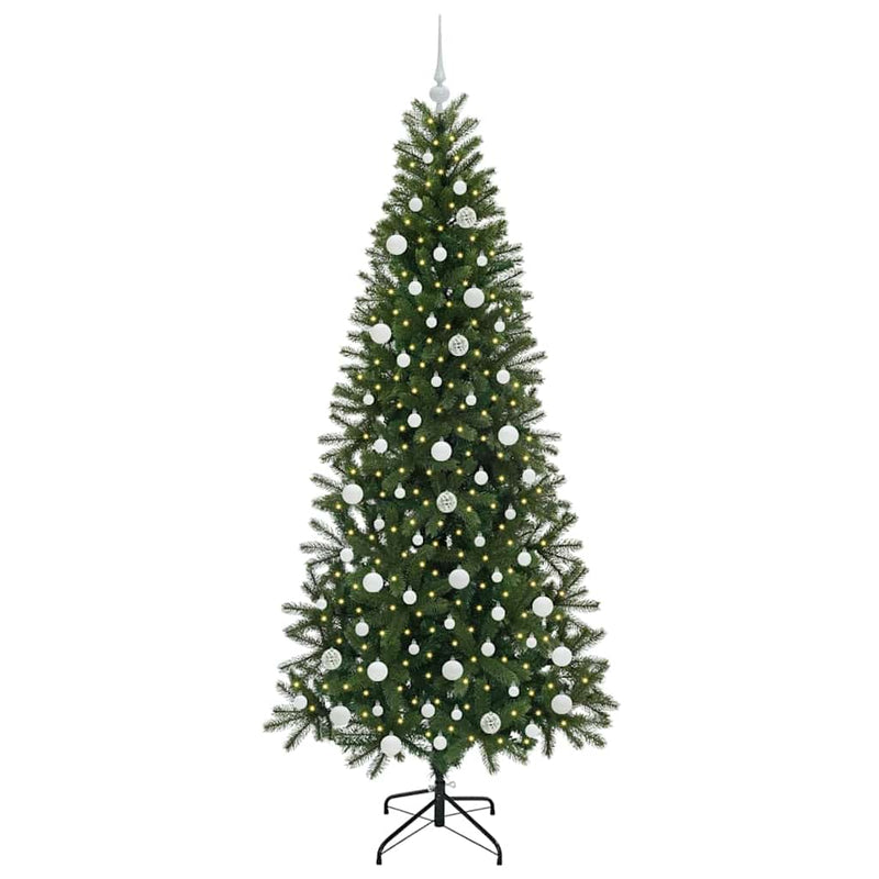 Afbeelding laden in galerijviewer, Vidaxl kunstkerstboom met 300 led met standaard groen 210 cm pe en pvc

