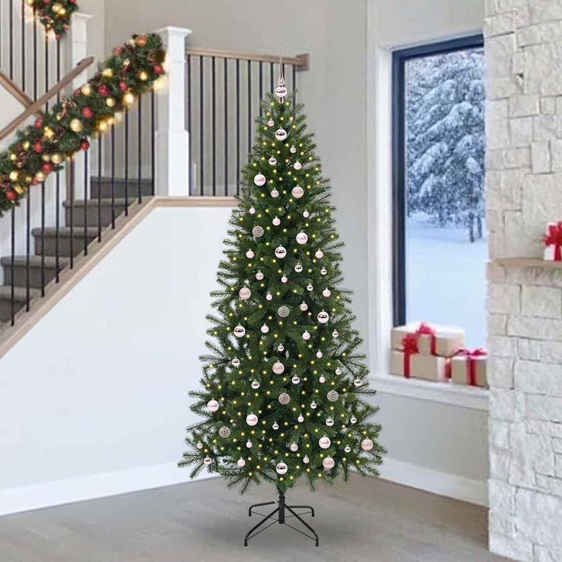 Afbeelding laden in galerijviewer, Vidaxl kunstkerstboom met 300 led met standaard groen 240 cm pe en pvc
