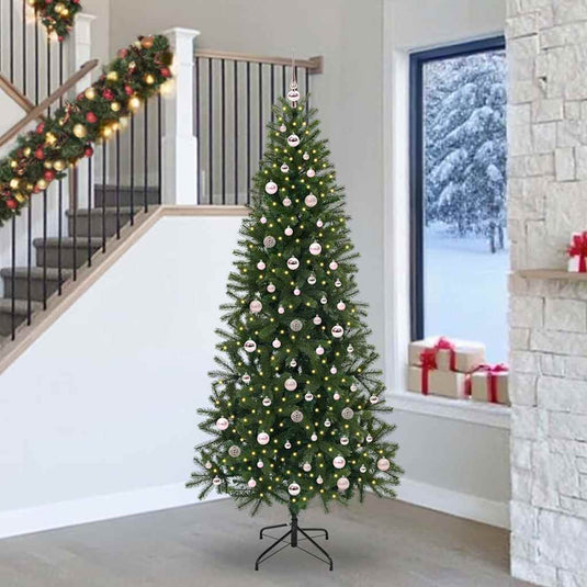 Vidaxl kunstkerstboom met 300 led met standaard groen 240 cm pe en pvc