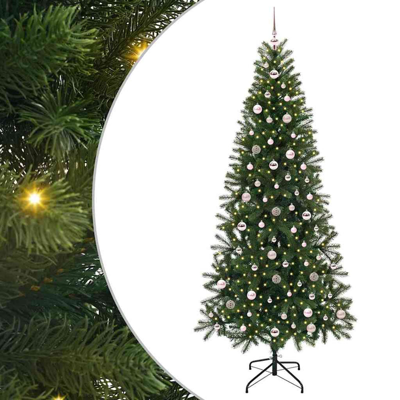 Afbeelding laden in galerijviewer, Vidaxl kunstkerstboom met 300 led met standaard groen 240 cm pe en pvc
