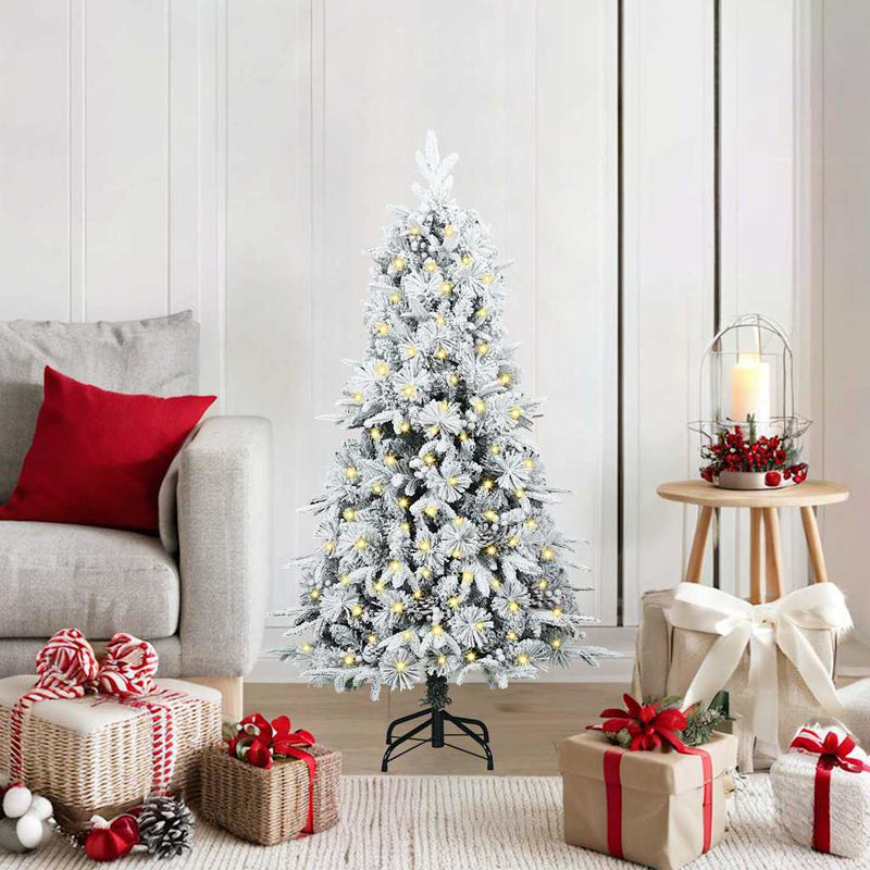 Afbeelding laden in galerijviewer, Vidaxl kunstmatige inklapbare kerstboom groen en wit 120 cm pe en pvc
