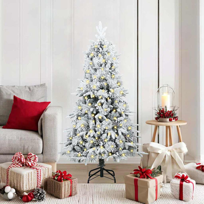 Afbeelding laden in galerijviewer, Vidaxl kunstmatige inklapbare kerstboom wit 150 cm pe en pvc
