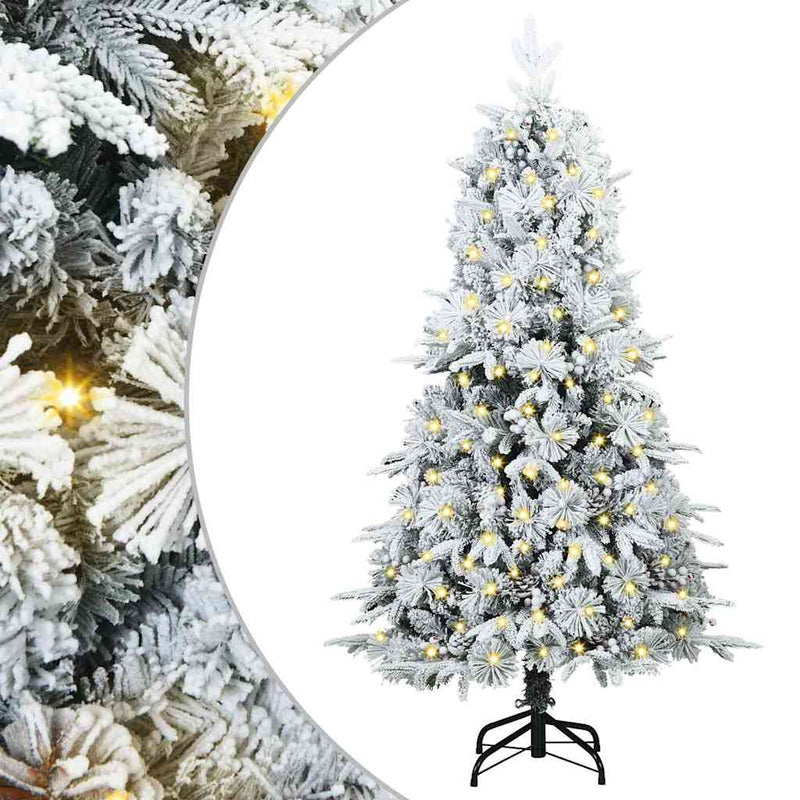 Afbeelding laden in galerijviewer, Vidaxl kunstmatige inklapbare kerstboom wit 150 cm pe en pvc

