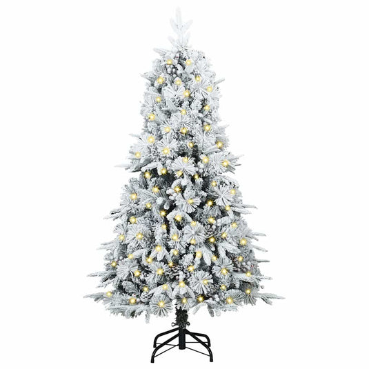 Vidaxl kunstmatige inklapbare kerstboom wit 150 cm pe en pvc