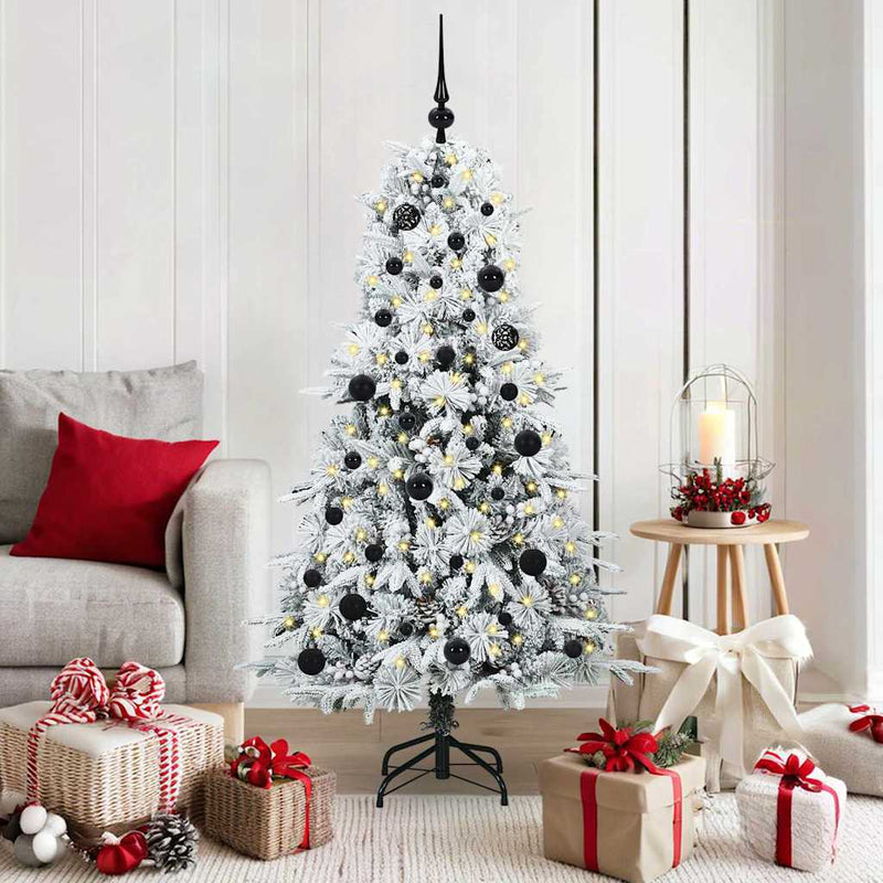 Afbeelding laden in galerijviewer, Vidaxl kunstmatige inklapbare kerstboom wit 150 cm pe en pvc
