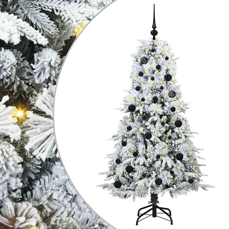 Afbeelding laden in galerijviewer, Vidaxl kunstmatige inklapbare kerstboom wit 150 cm pe en pvc
