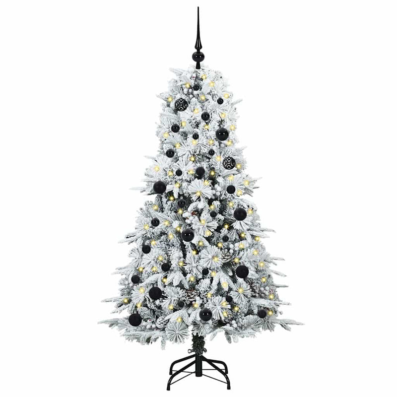 Afbeelding laden in galerijviewer, Vidaxl kunstmatige inklapbare kerstboom wit 150 cm pe en pvc
