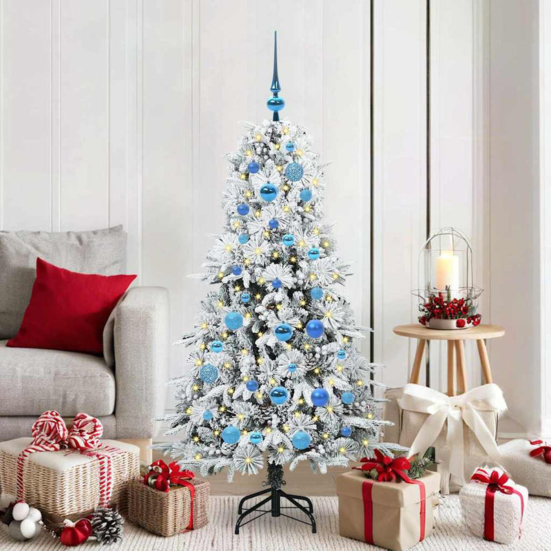 Afbeelding laden in galerijviewer, Vidaxl kunstmatige inklapbare kerstboom wit 150 cm pe en pvc
