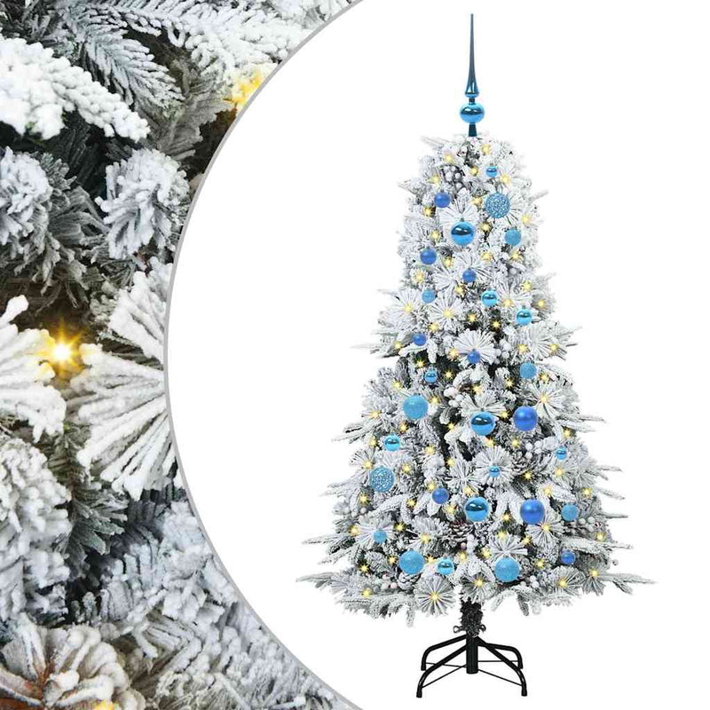 Afbeelding laden in galerijviewer, Vidaxl kunstmatige inklapbare kerstboom wit 150 cm pe en pvc
