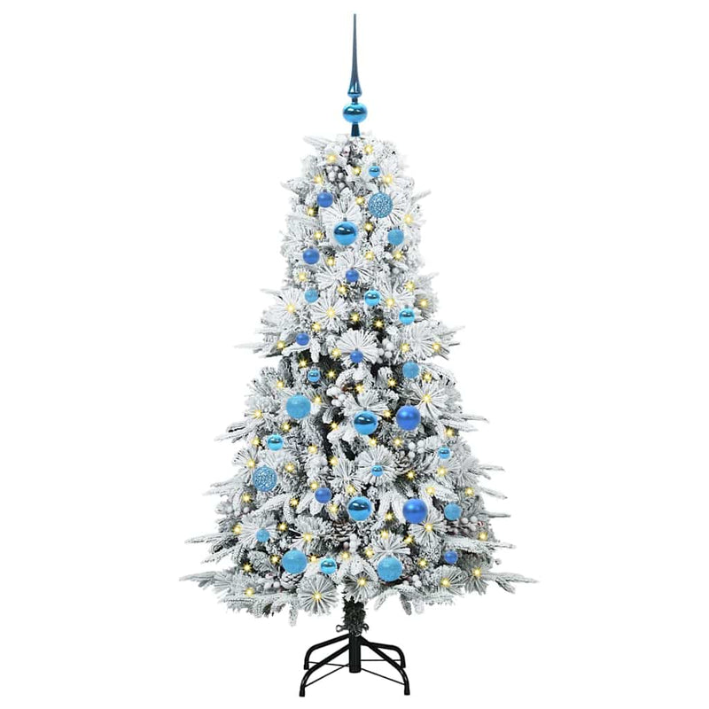 Afbeelding laden in galerijviewer, Vidaxl kunstmatige inklapbare kerstboom wit 150 cm pe en pvc
