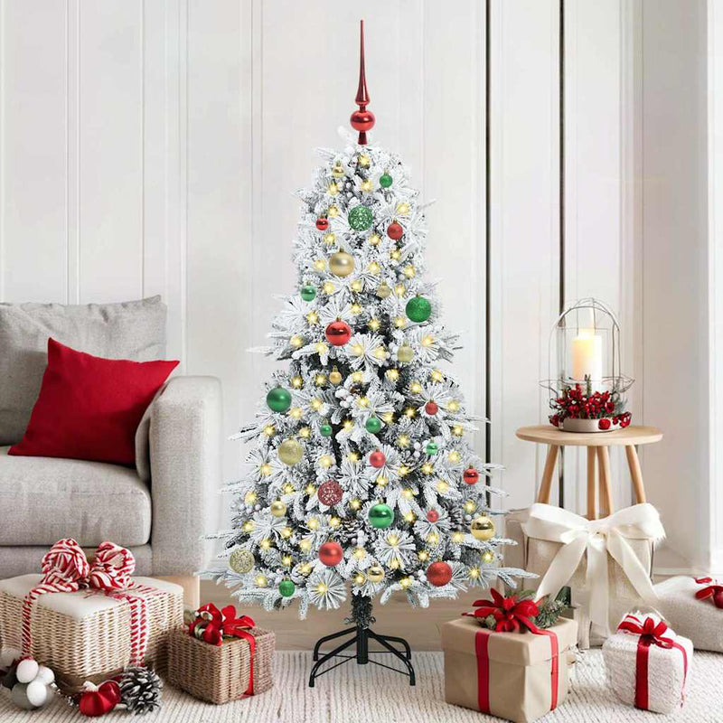 Afbeelding laden in galerijviewer, Vidaxl kunstmatige inklapbare kerstboom wit 150 cm pe en pvc
