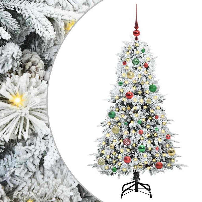 Afbeelding laden in galerijviewer, Vidaxl kunstmatige inklapbare kerstboom wit 150 cm pe en pvc
