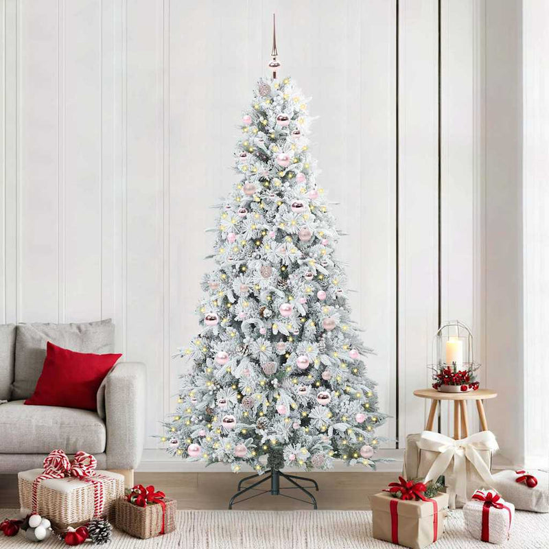 Afbeelding laden in galerijviewer, Vidaxl kunstmatige inklapbare kerstboom wit 210 cm pe en pvc
