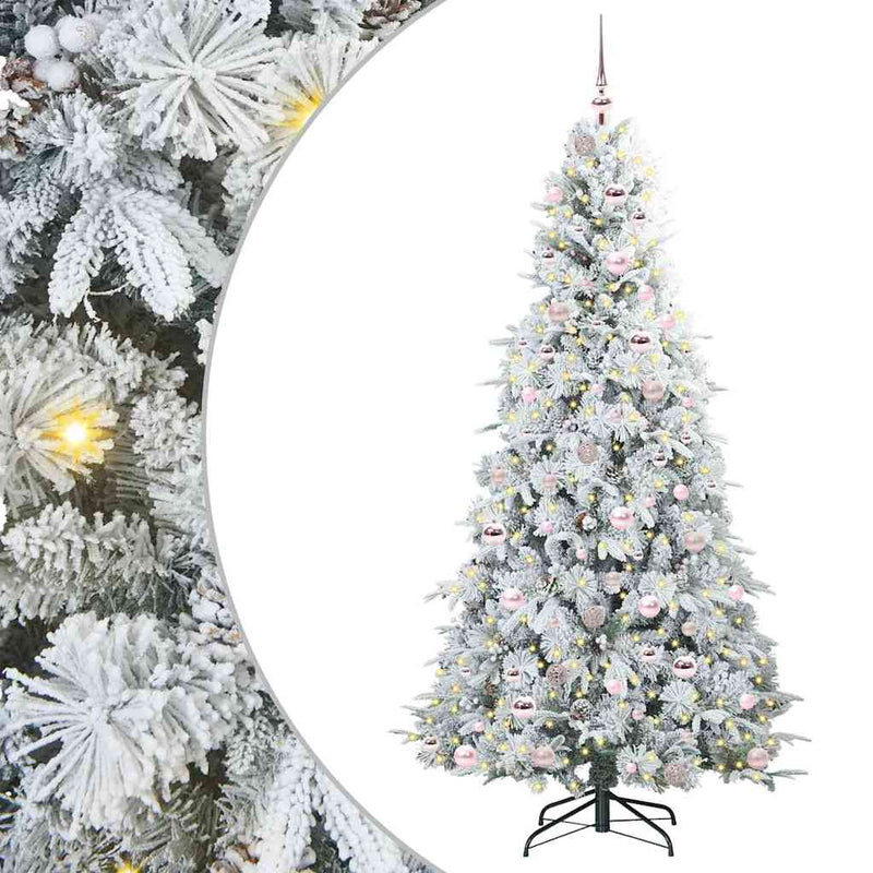Afbeelding laden in galerijviewer, Vidaxl kunstmatige inklapbare kerstboom wit 210 cm pe en pvc
