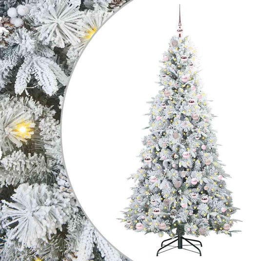 Vidaxl kunstmatige inklapbare kerstboom wit 210 cm pe en pvc