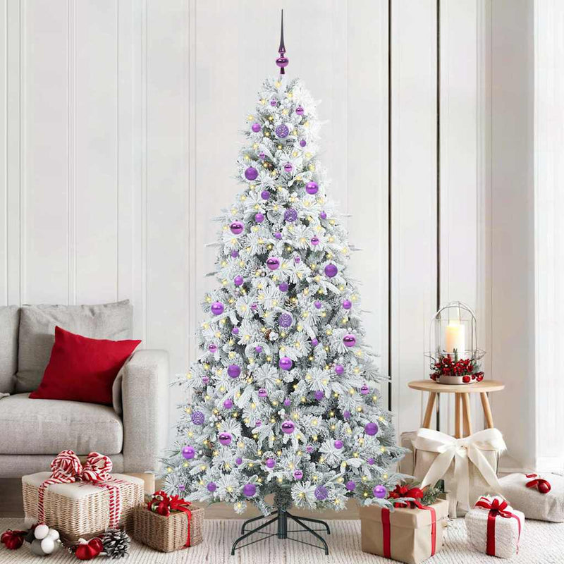 Afbeelding laden in galerijviewer, Vidaxl kunstmatige inklapbare kerstboom wit 210 cm pe en pvc
