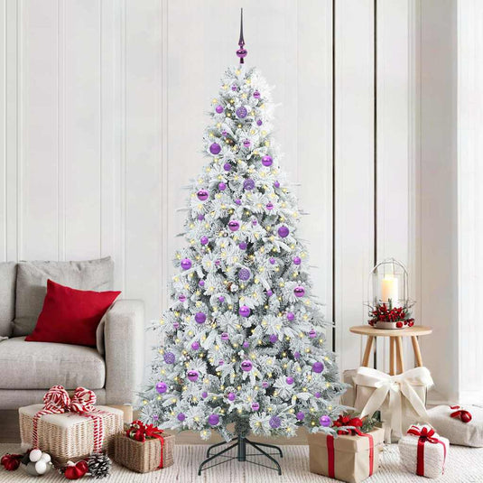 Vidaxl kunstmatige inklapbare kerstboom wit 210 cm pe en pvc