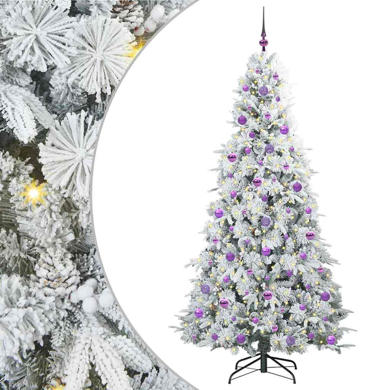 Afbeelding laden in galerijviewer, Vidaxl kunstmatige inklapbare kerstboom wit 210 cm pe en pvc
