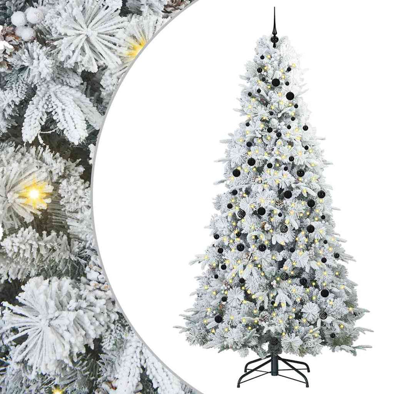 Afbeelding laden in galerijviewer, Vidaxl kunstmatige inklapbare kerstboom wit 240 cm pe en pvc
