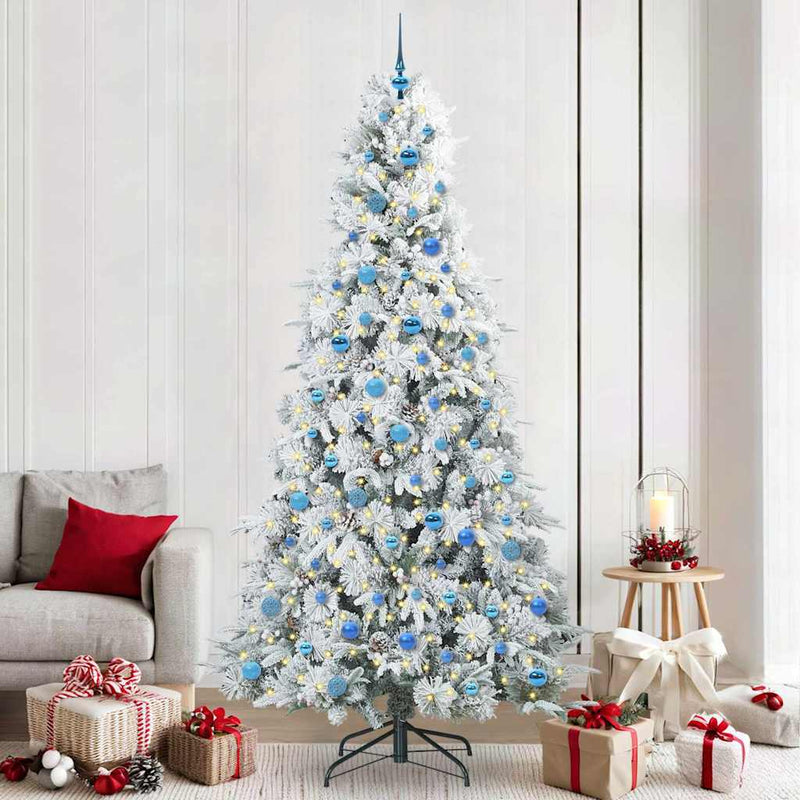 Afbeelding laden in galerijviewer, Vidaxl kunstmatige inklapbare kerstboom wit 240 cm pe en pvc
