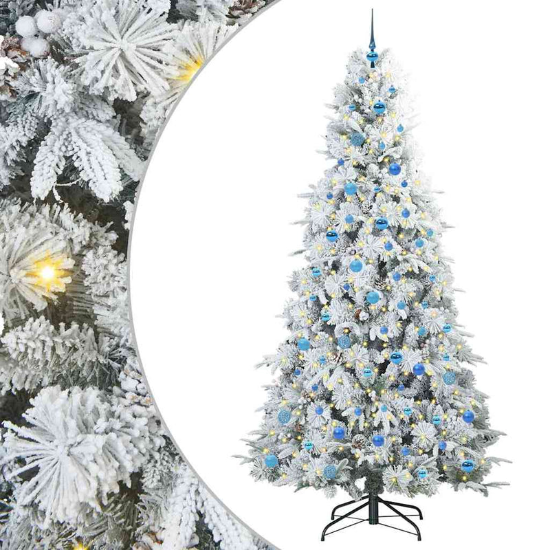Afbeelding laden in galerijviewer, Vidaxl kunstmatige inklapbare kerstboom wit 240 cm pe en pvc
