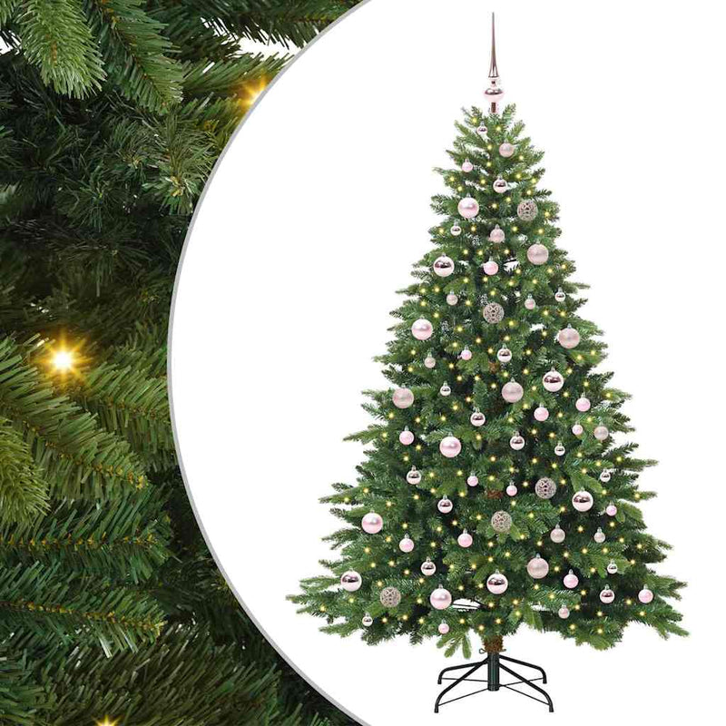 Afbeelding laden in galerijviewer, Vidaxl kunstkerstboom met 300 led met standaard groen 180 cm pe en pvc
