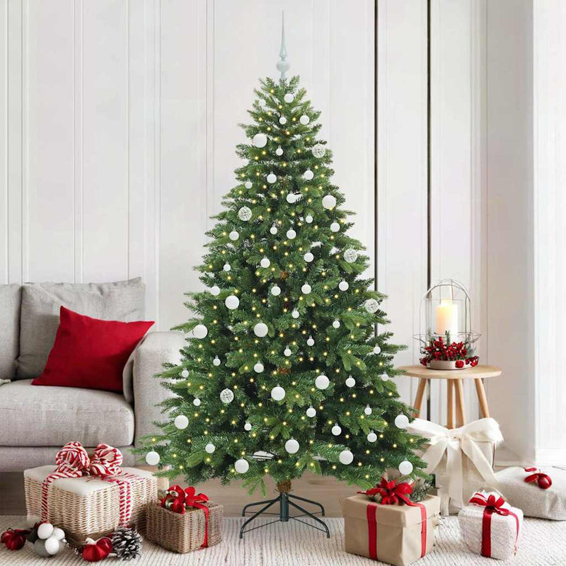 Afbeelding laden in galerijviewer, Vidaxl kunstkerstboom met 300 led met standaard groen 180 cm pe en pvc
