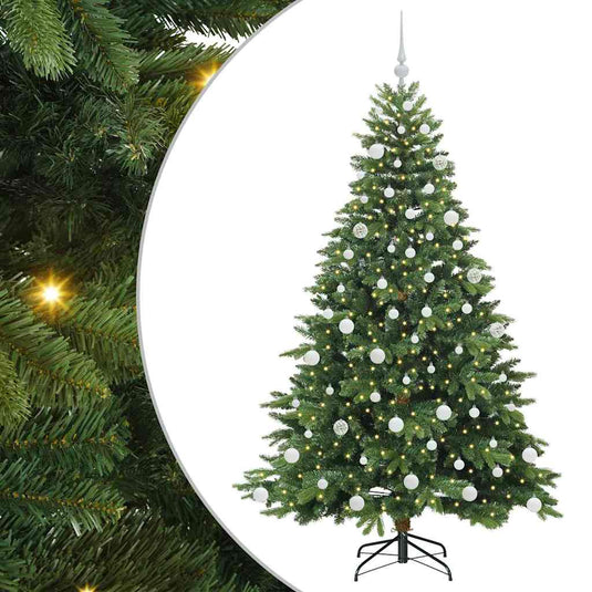 Vidaxl kunstkerstboom met 300 led met standaard groen 180 cm pe en pvc