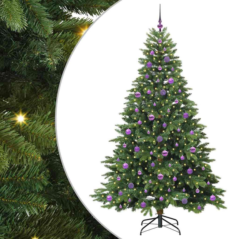 Afbeelding laden in galerijviewer, Vidaxl kunstkerstboom met 300 led met standaard groen 210 cm pe en pvc
