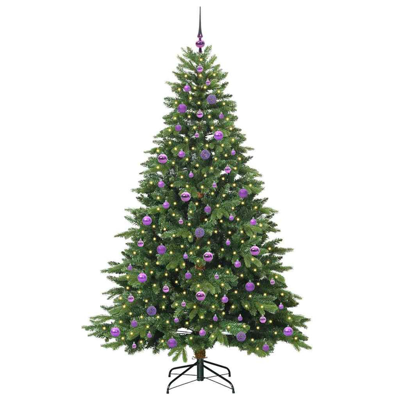 Afbeelding laden in galerijviewer, Vidaxl kunstkerstboom met 300 led met standaard groen 210 cm pe en pvc
