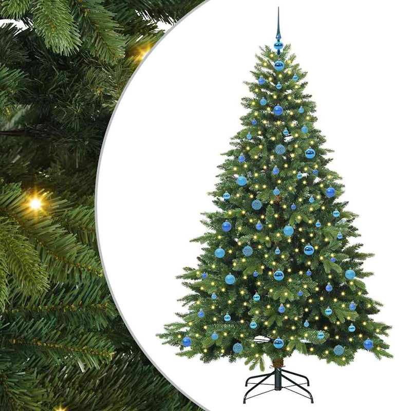 Afbeelding laden in galerijviewer, Vidaxl kunstkerstboom met 300 led met standaard groen 210 cm pe en pvc
