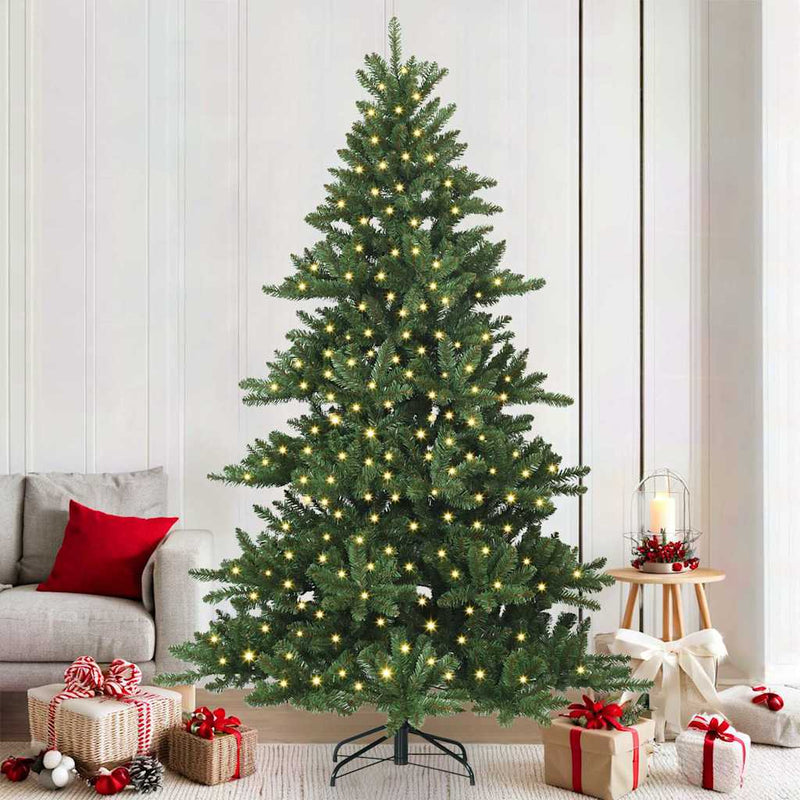 Afbeelding laden in galerijviewer, Vidaxl kunstmatige inklapbare kerstboom groen 210 cm pvc en staal
