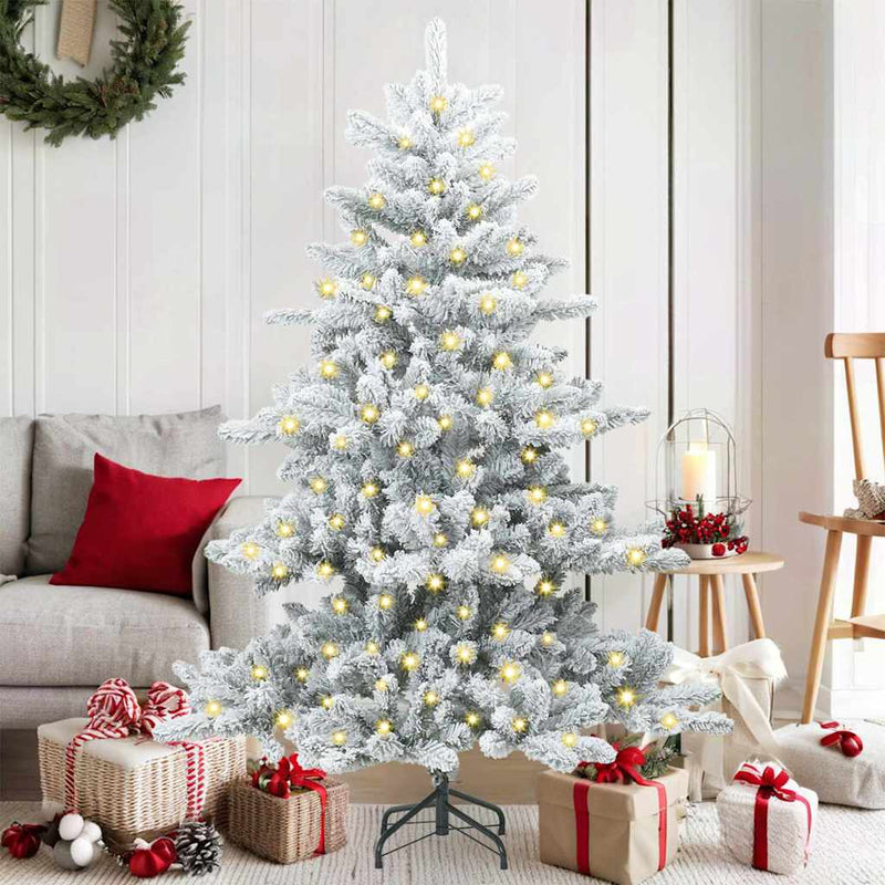 Afbeelding laden in galerijviewer, Vidaxl kunstmatige inklapbare kerstboom wit 150 cm pvc en staal

