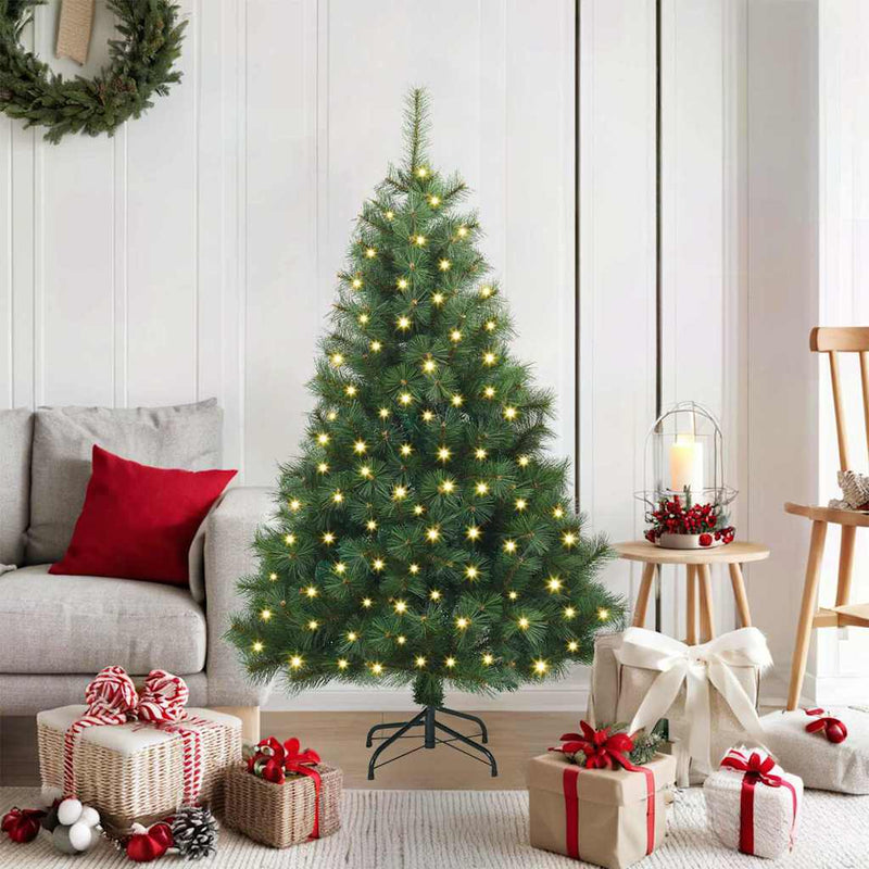 Afbeelding laden in galerijviewer, Vidaxl kunstkerstboom met 150 led met standaard groen 120 cm pe en pvc
