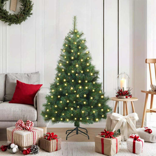 Vidaxl kunstkerstboom met 150 led met standaard groen 120 cm pe en pvc